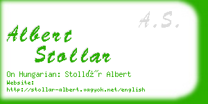 albert stollar business card